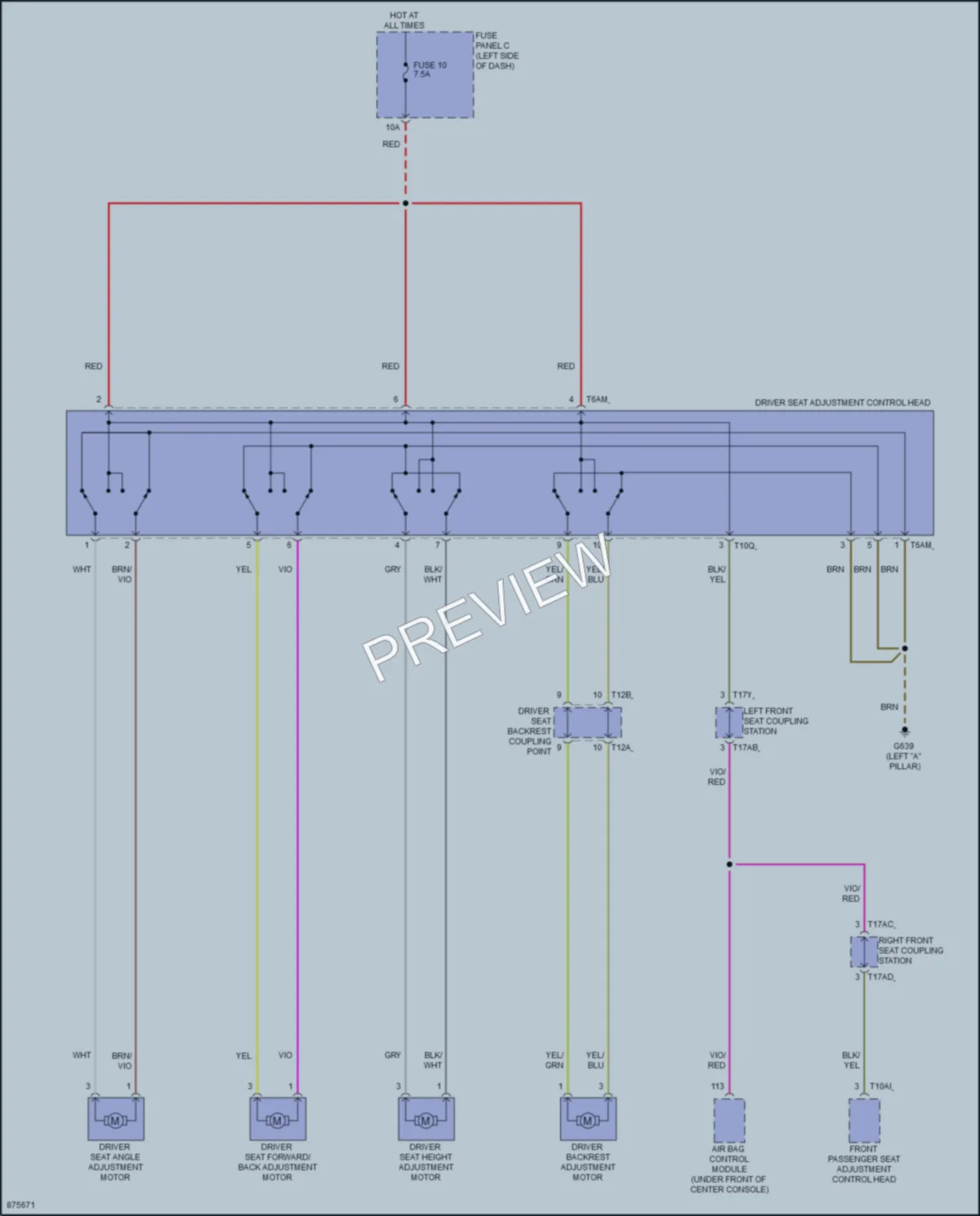 2024 Audi Q4etron Power Seats wiring diagram preview