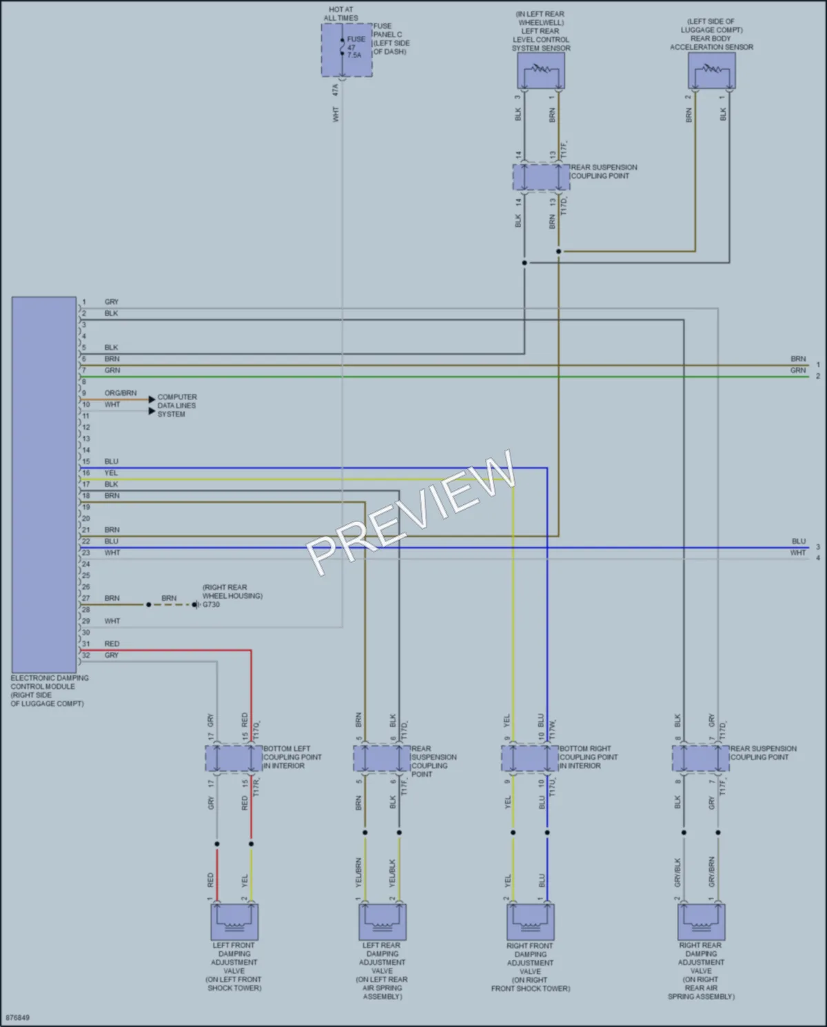 2024 Audi Q4etronSportback Electronic Suspension wiring diagram preview