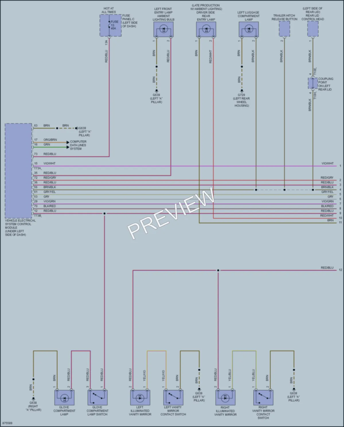 2024 Audi Q4etronSportback Interior Lights wiring diagram preview