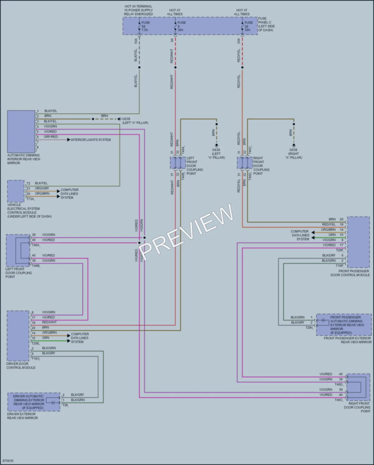 2024 Audi Q4etronSportback Power Mirrors wiring diagram preview