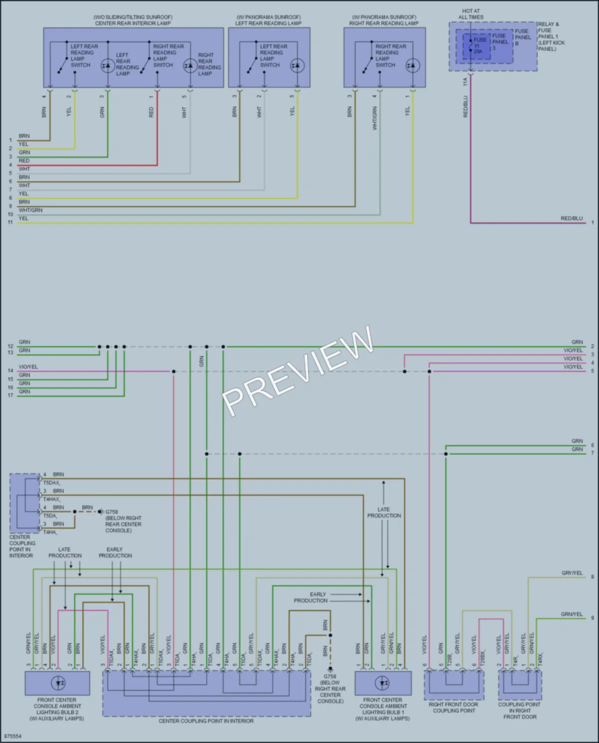 2024 Audi Q5Sportback Interior Lights wiring diagram preview