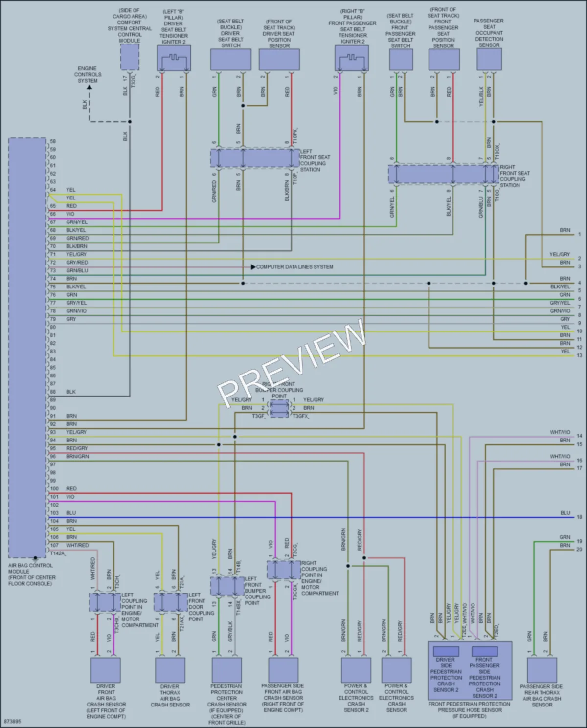 2024 Audi Q7 Supplemental Restraints wiring diagram preview