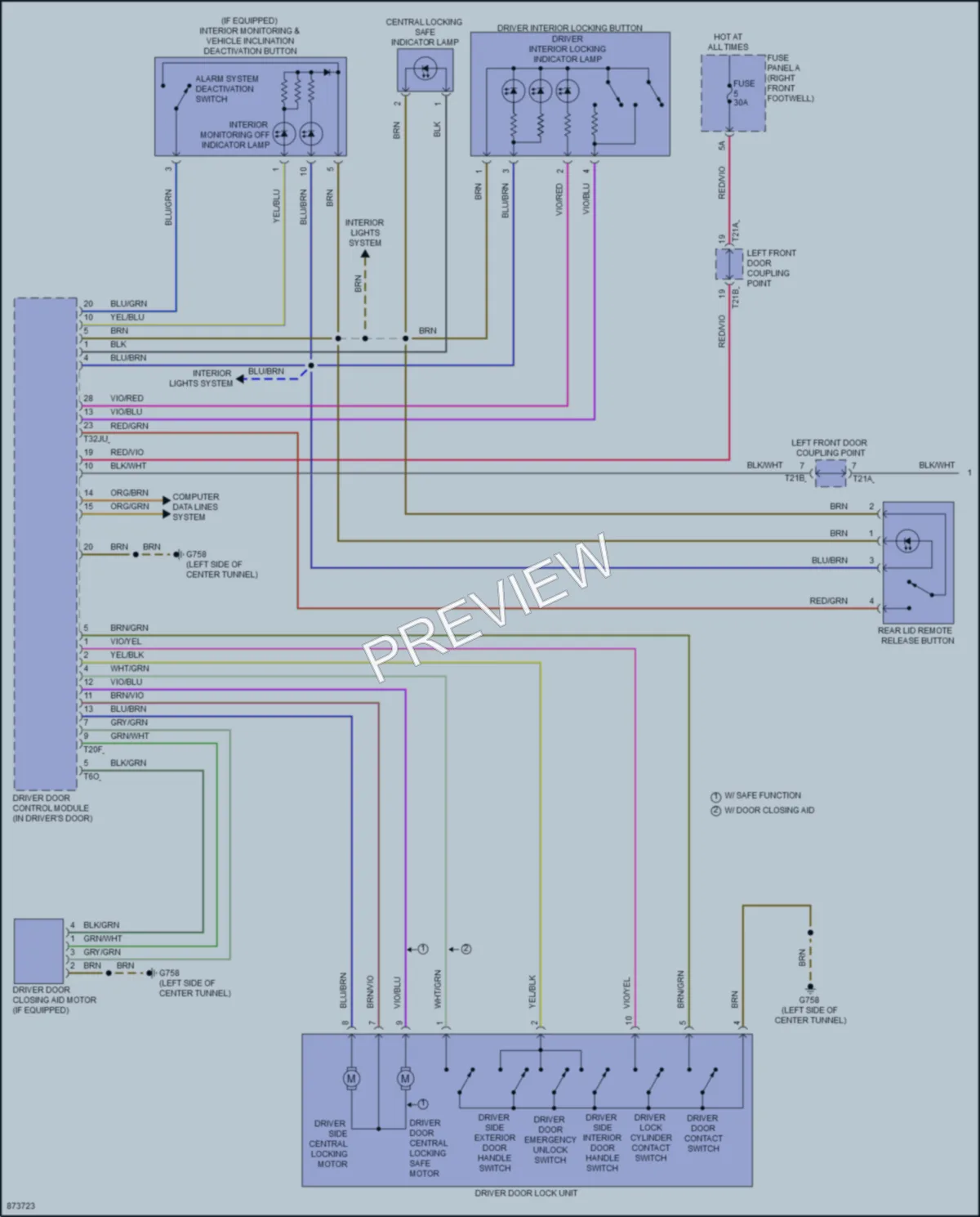 2024 Audi Q8etron Power Door Locks wiring diagram preview