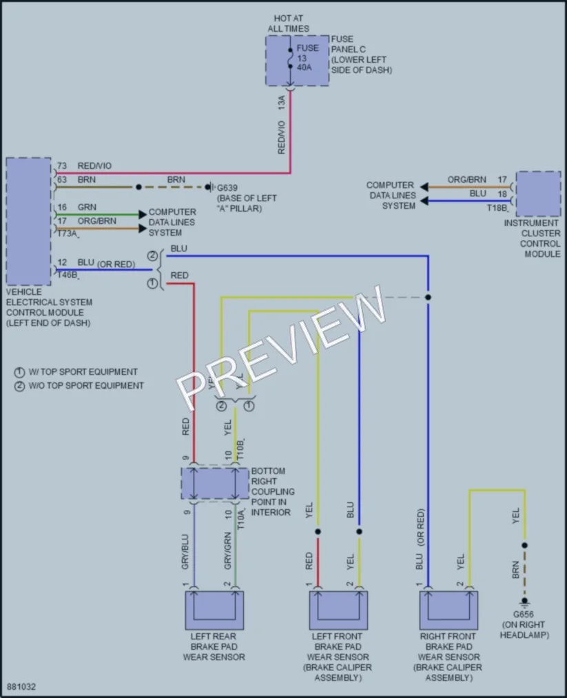 2024 Audi RS3 Warning Systems wiring diagram preview