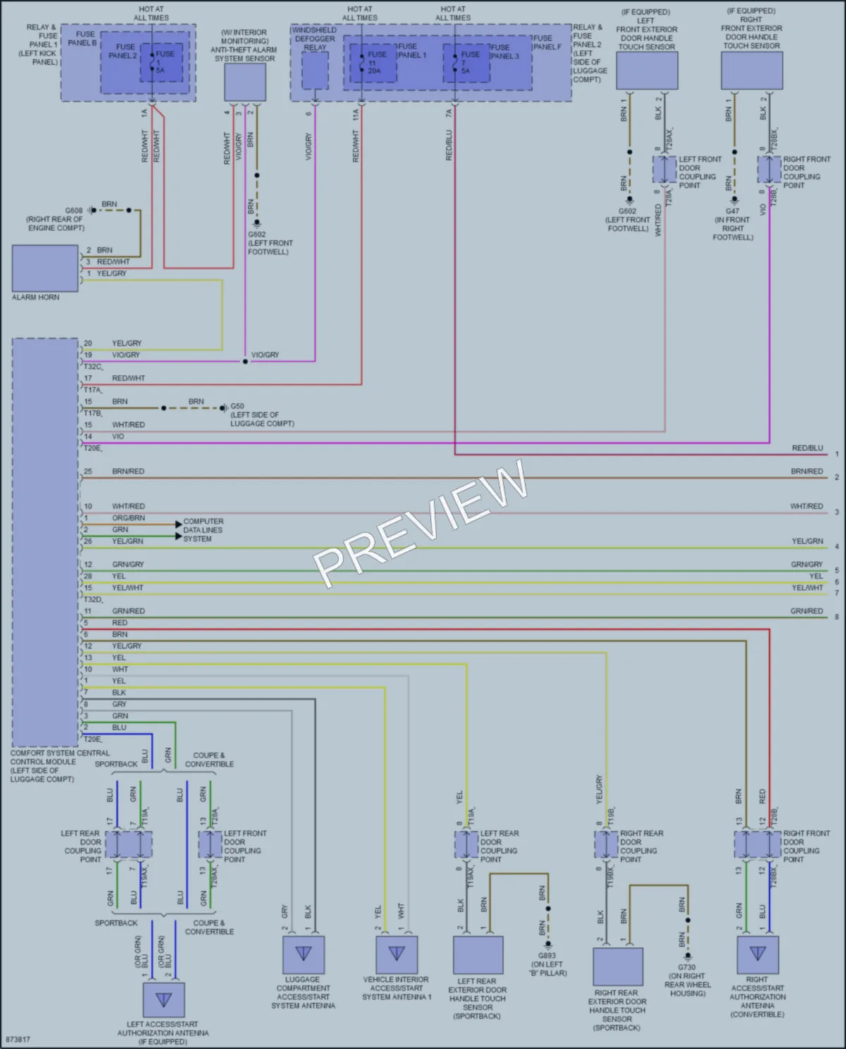 2024 Audi RS5 Anti Theft wiring diagram preview