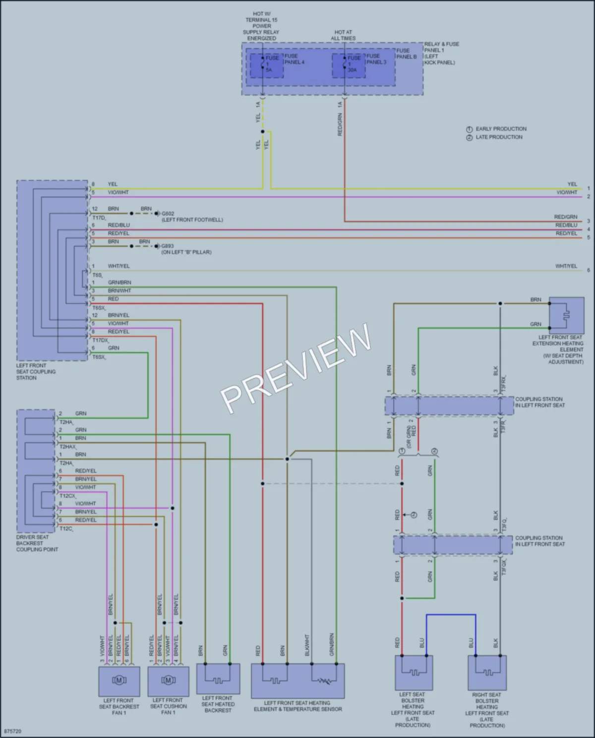 2024 Audi RS5 Power Seats wiring diagram preview