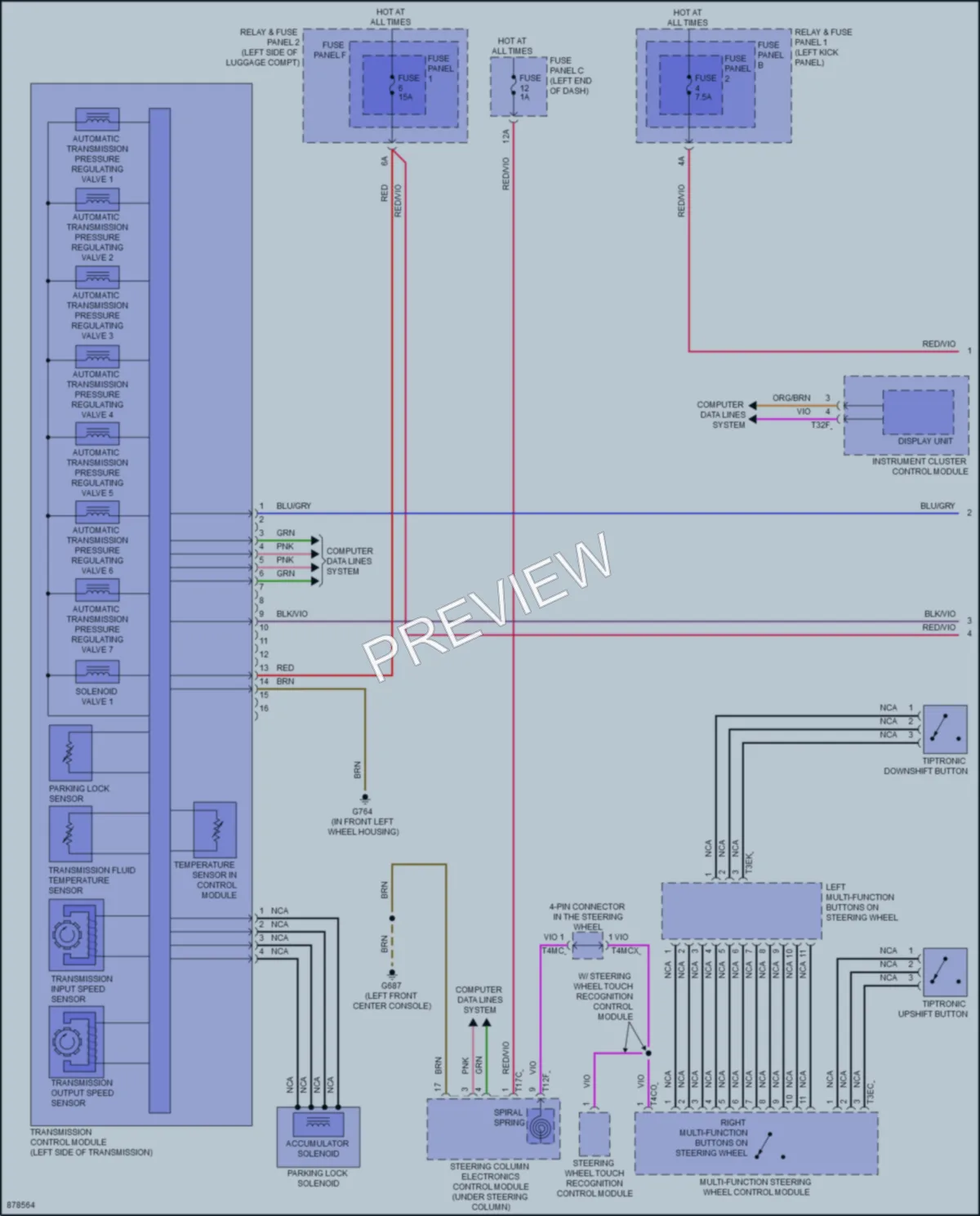 2024 Audi RS5 Transmission wiring diagram preview