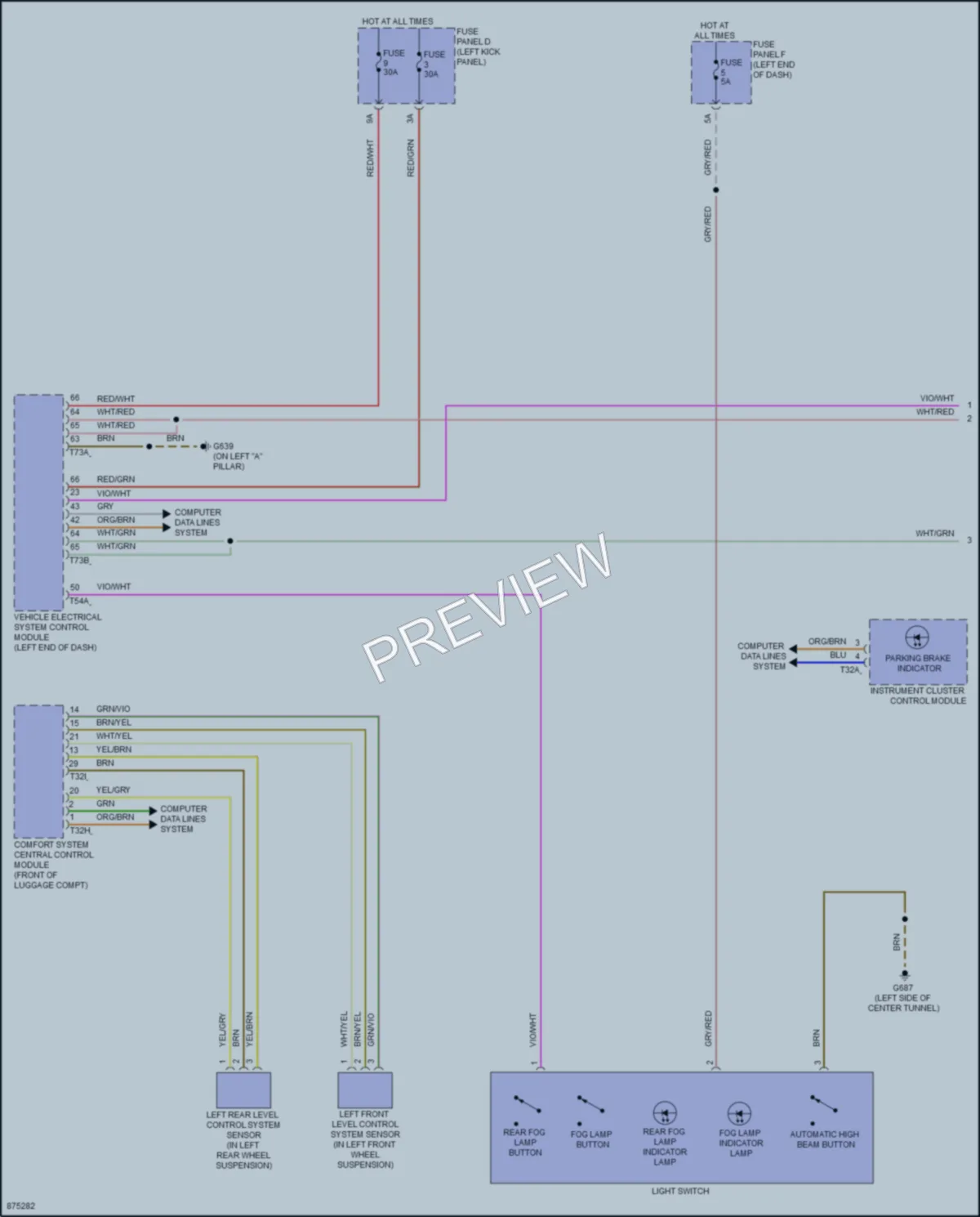2024 Audi RS6 Headlights wiring diagram preview