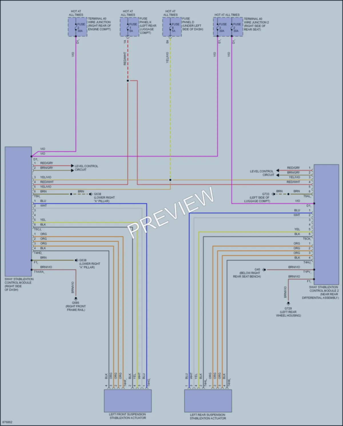 2024 Audi RSQ8 Electronic Suspension wiring diagram preview