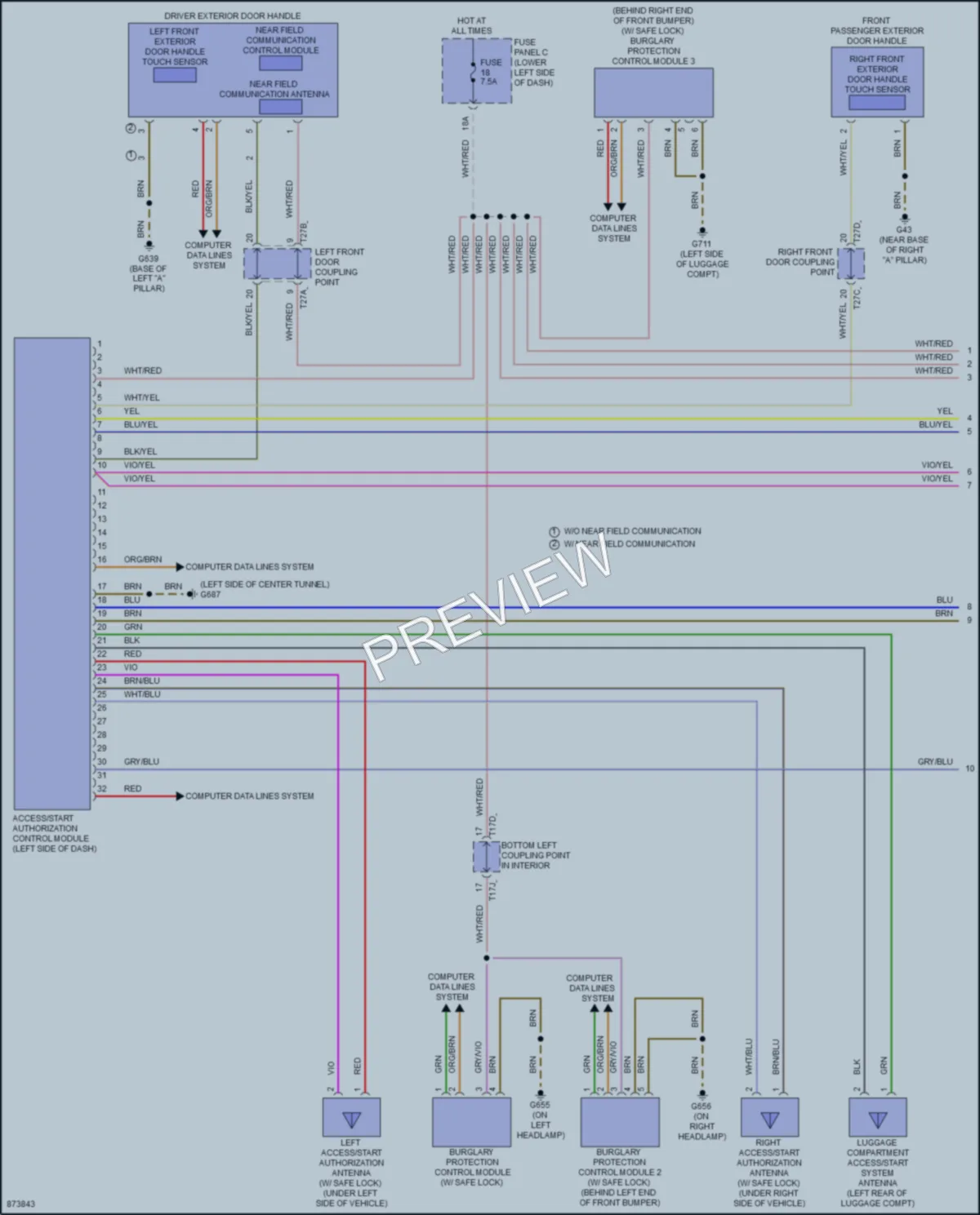 2024 Audi S3 Anti Theft wiring diagram preview