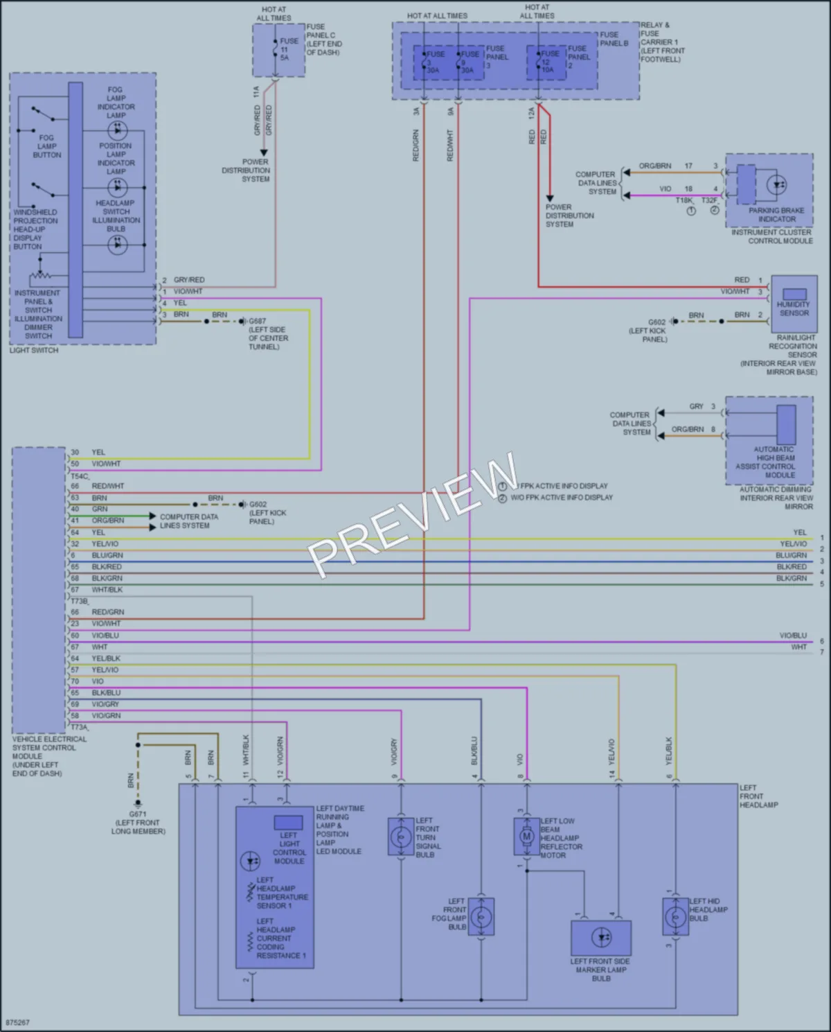 2024 Audi S4 Headlights wiring diagram preview