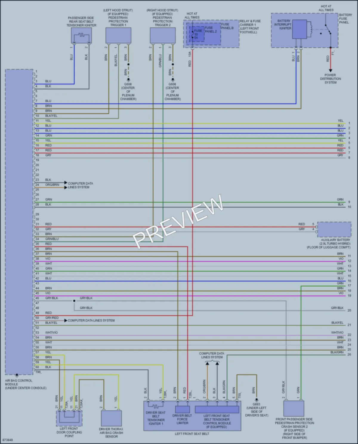 2024 Audi S4 Supplemental Restraints wiring diagram preview