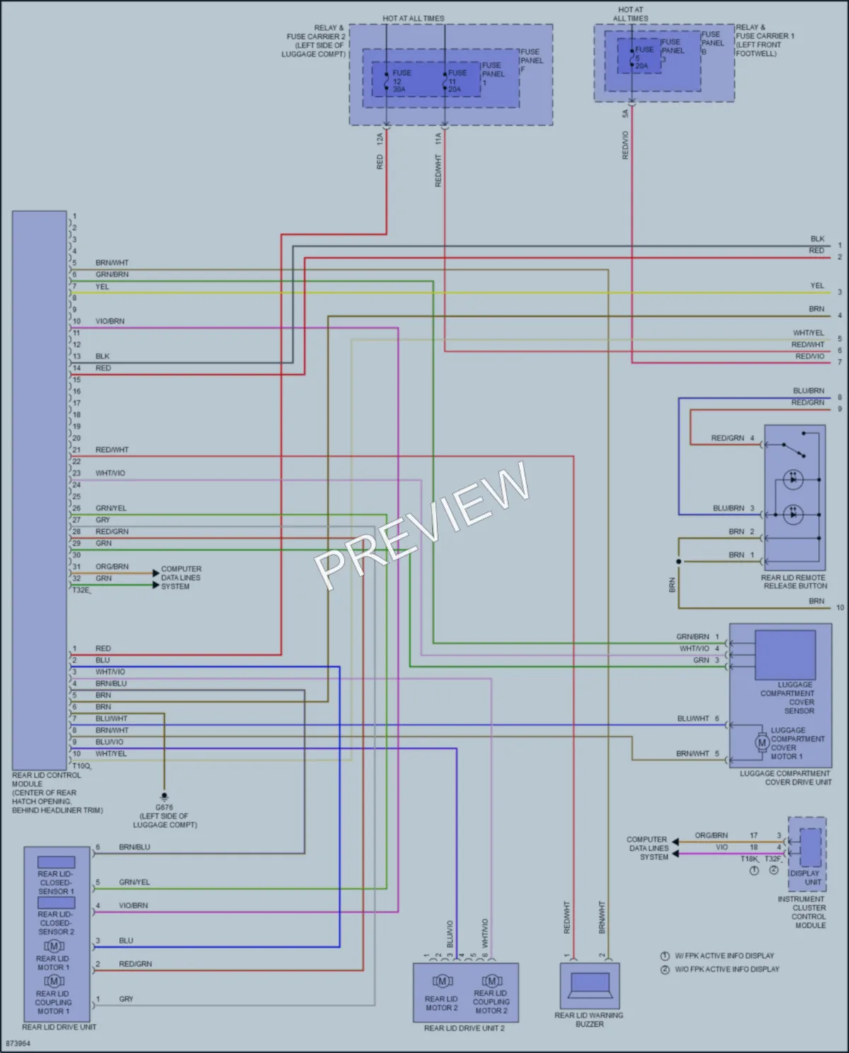 2024 Audi S4 Trunk Tailgate Fuel Door wiring diagram preview