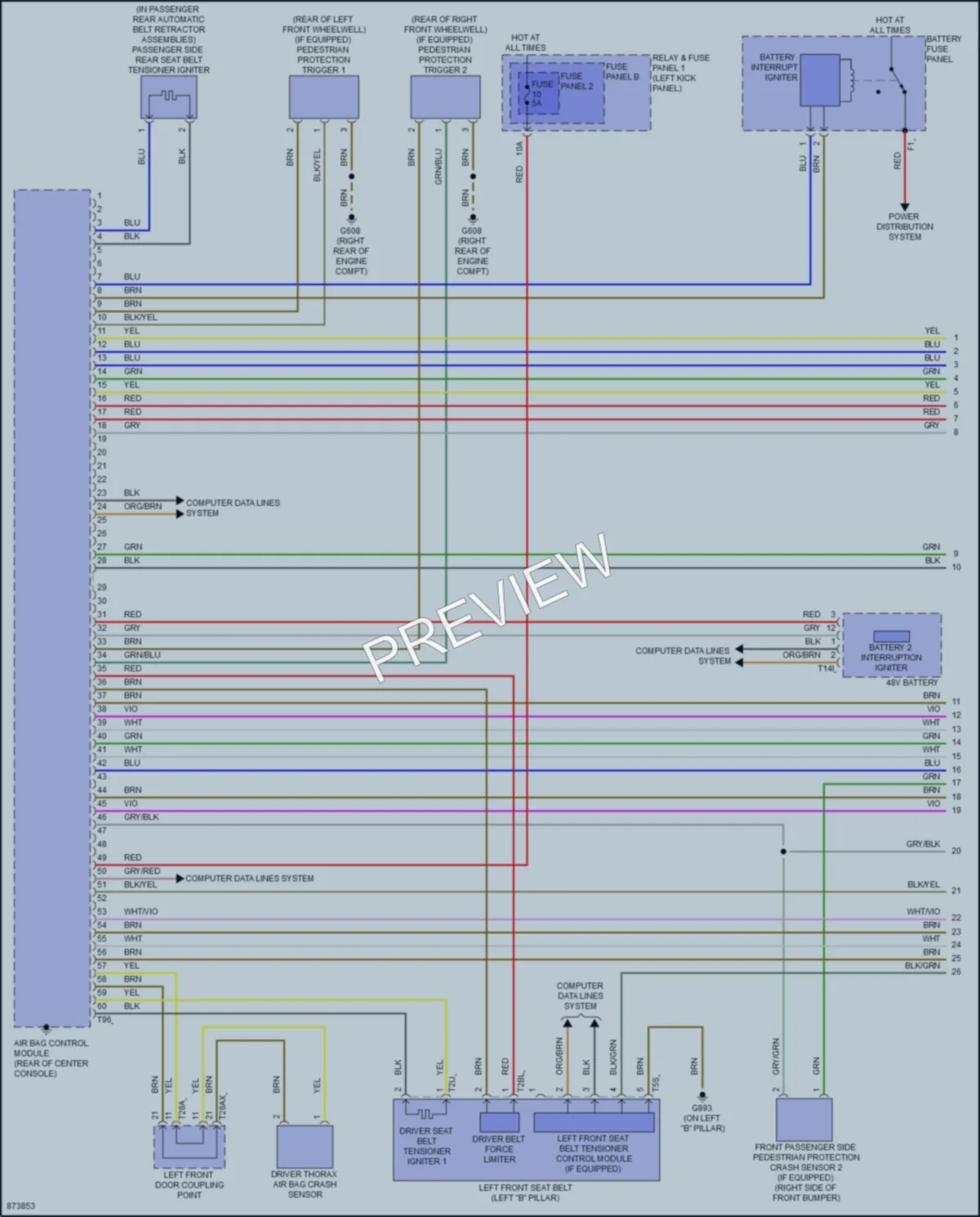 2024 Audi S5 Supplemental Restraints wiring diagram preview