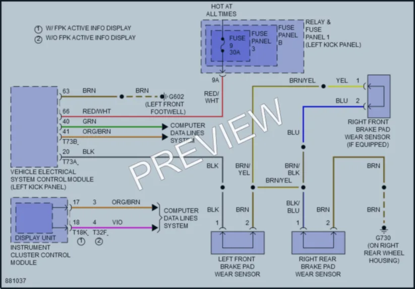 2024 Audi S5 Warning Systems wiring diagram preview