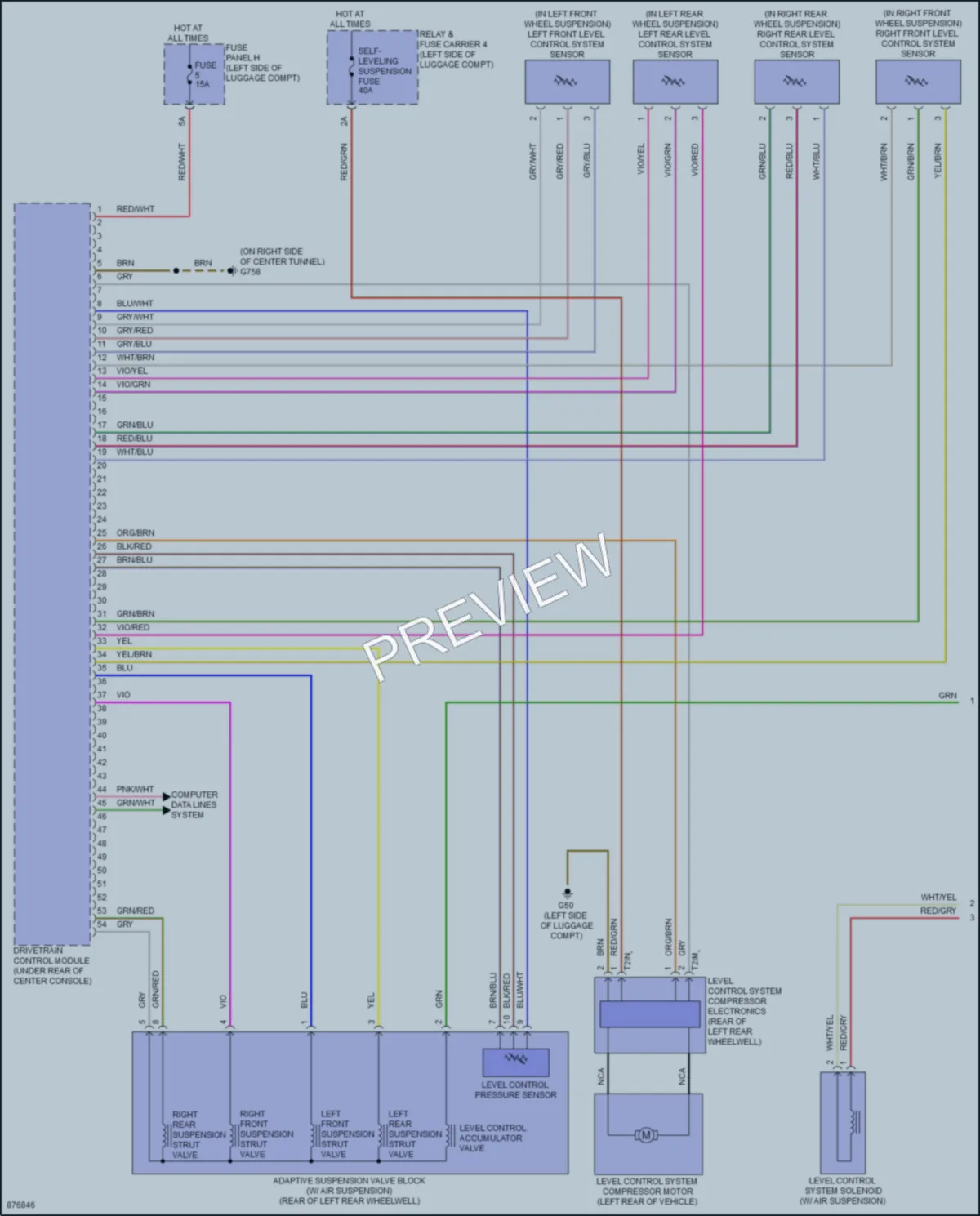 2024 Audi S6 Electronic Suspension wiring diagram preview