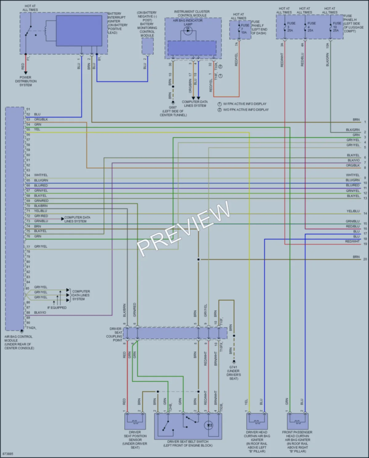 2024 Audi S6 Supplemental Restraints wiring diagram preview