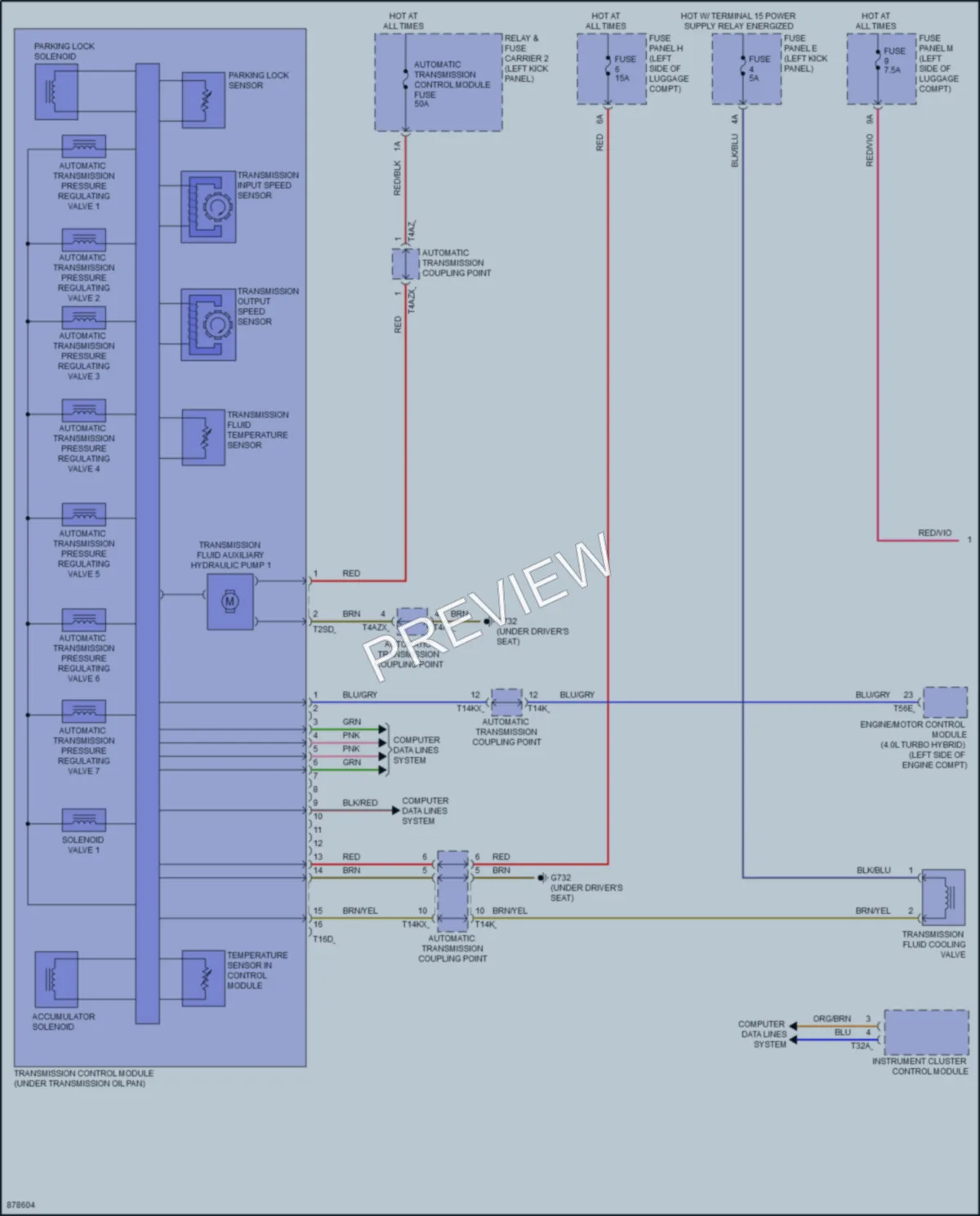 2024 Audi S6 Transmission wiring diagram preview