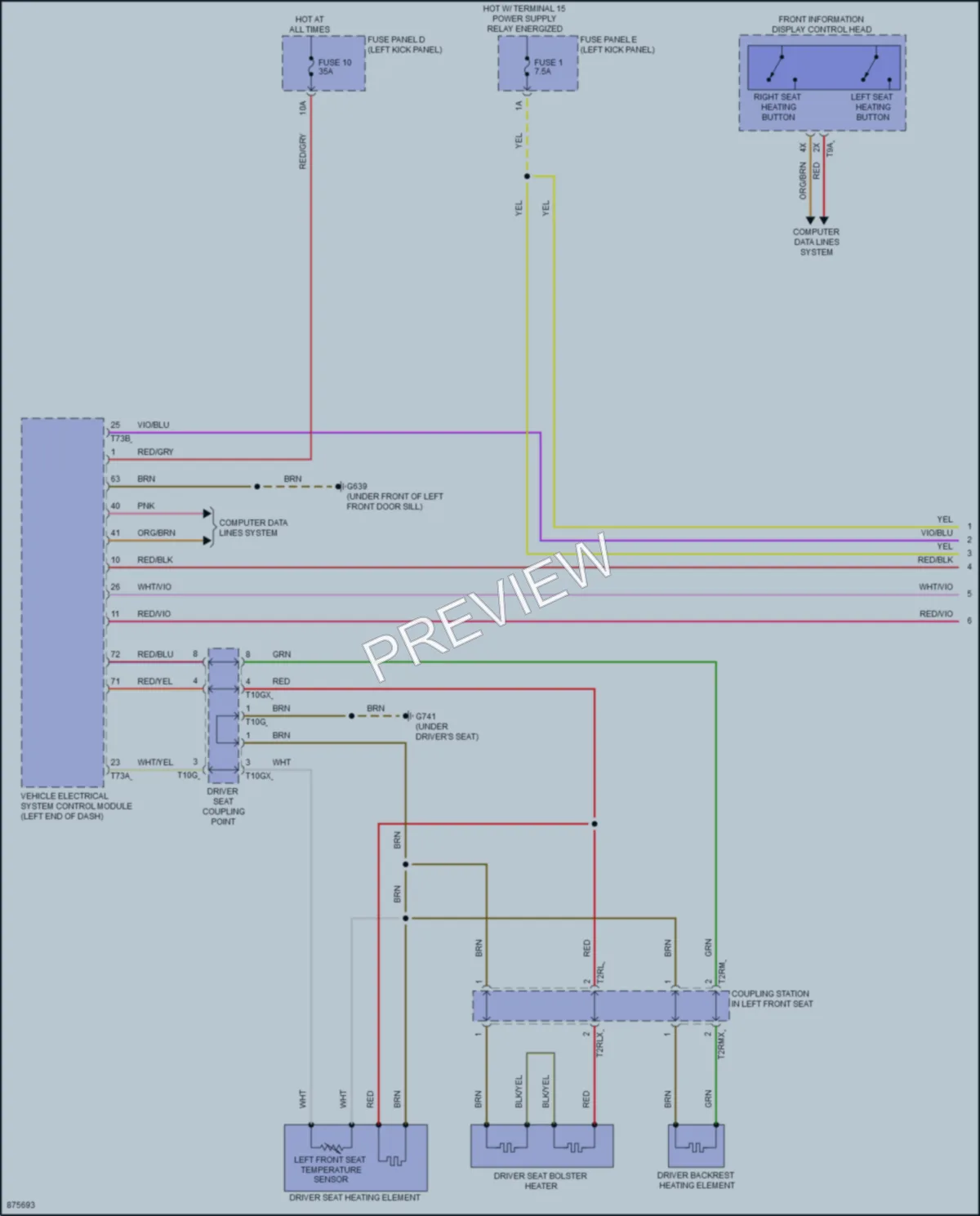 2024 Audi S7 Power Seats wiring diagram preview