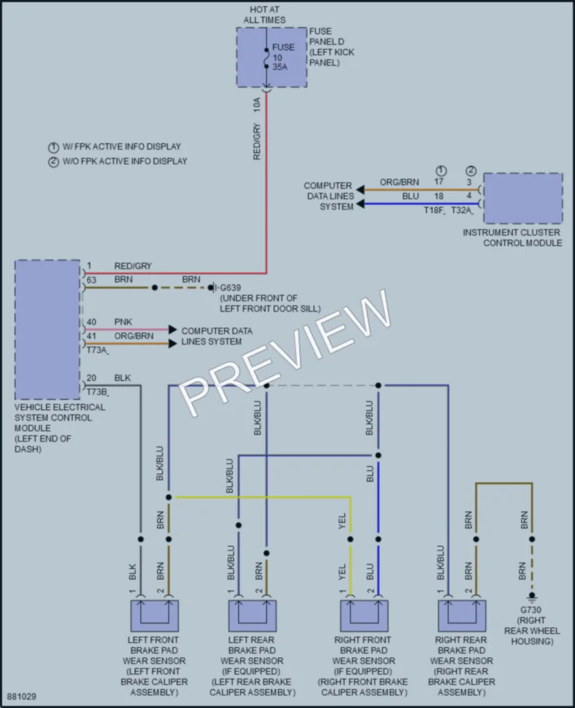 2024 Audi S7 Warning Systems wiring diagram preview