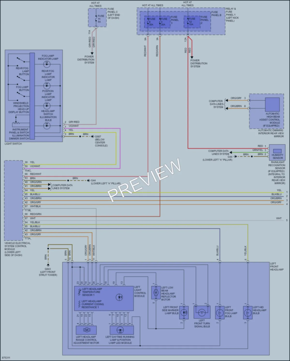 2024 Audi SQ5 Headlights wiring diagram preview