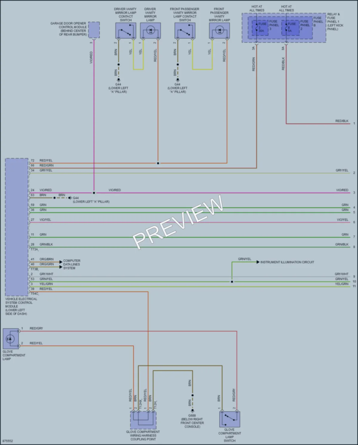 2024 Audi SQ5 Interior Lights wiring diagram preview