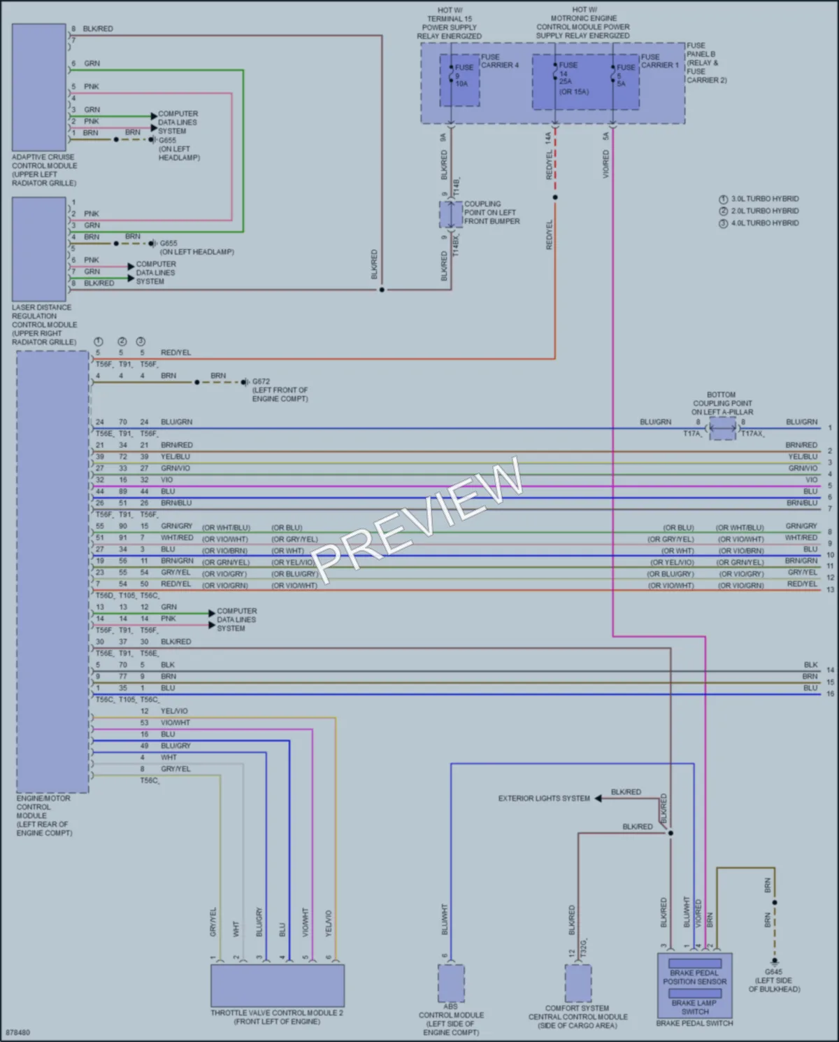 2024 Audi SQ7 Cruise Control wiring diagram preview