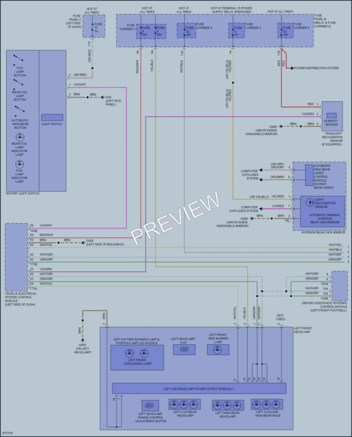 2024 Audi SQ7 Headlights wiring diagram preview