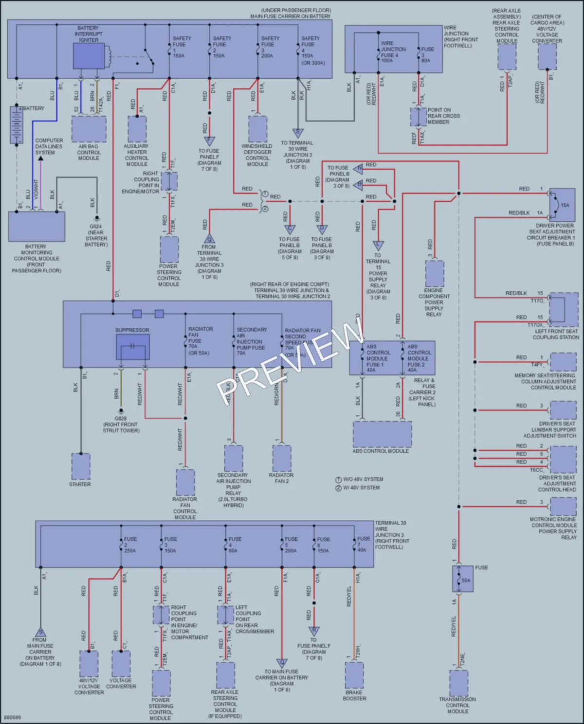 2024 Audi SQ7 Power Distribution wiring diagram preview