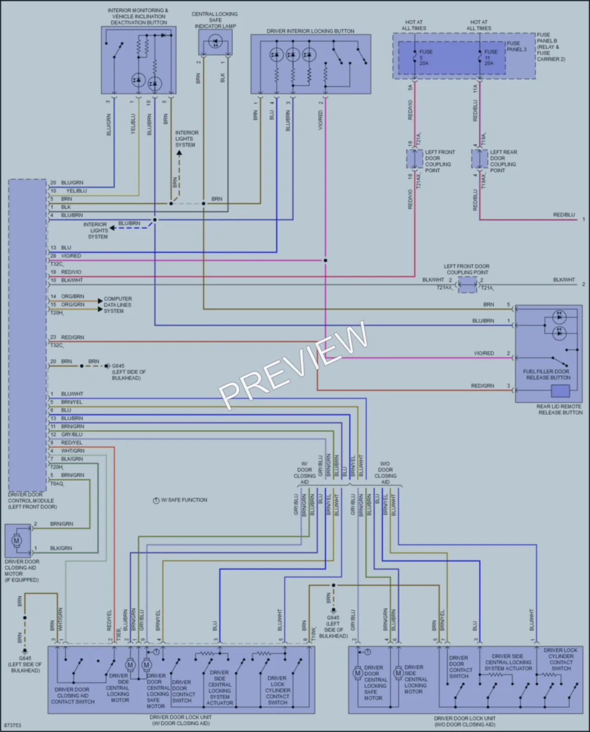2024 Audi SQ7 Power Door Locks wiring diagram preview