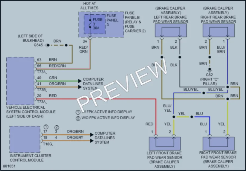 2024 Audi SQ7 Warning Systems wiring diagram preview