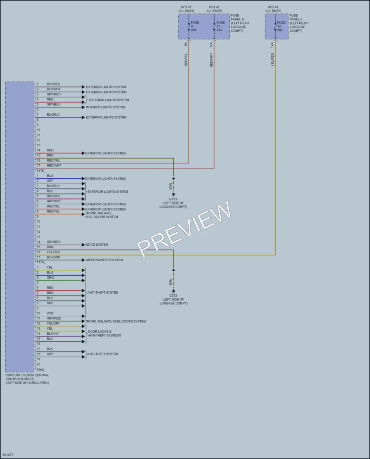 2024 Audi SQ8 Body Control Modules wiring diagram preview