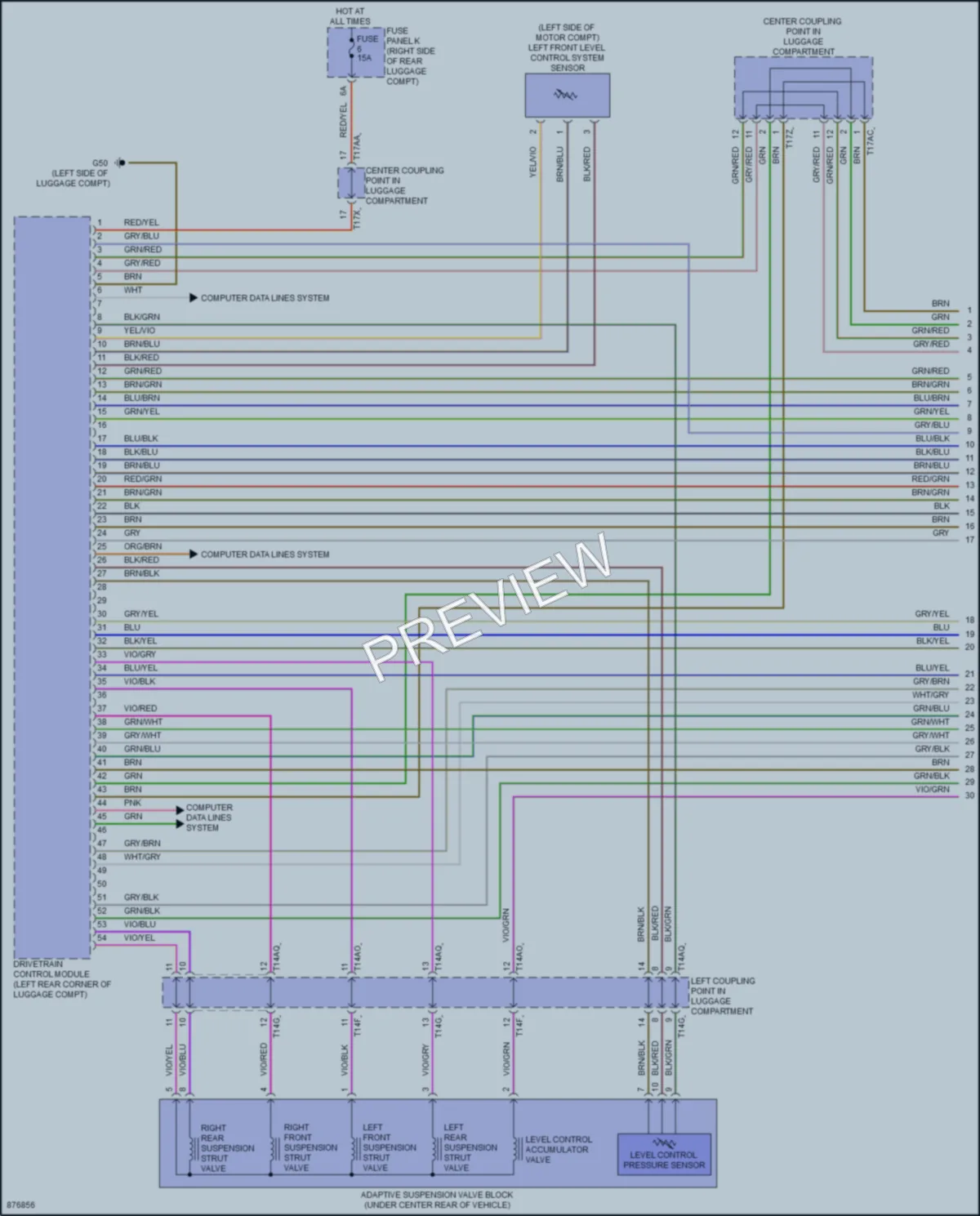 2024 Audi etronGT Electronic Suspension wiring diagram preview