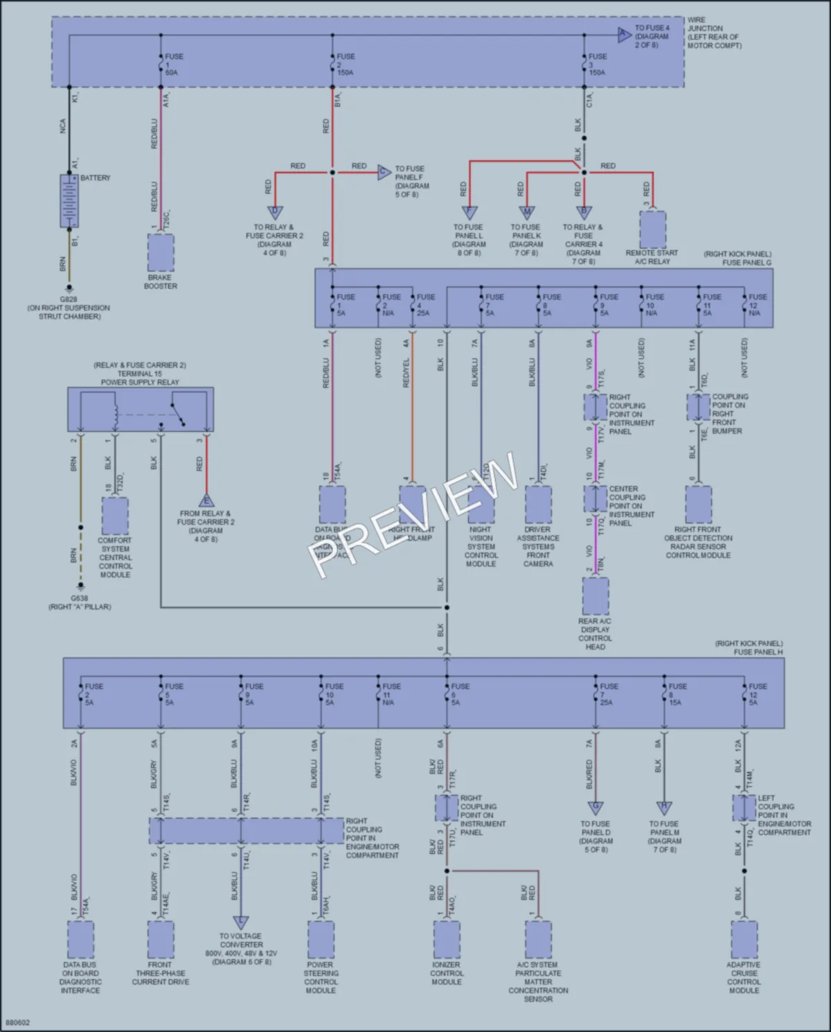 2024 Audi etronGT Power Distribution wiring diagram preview