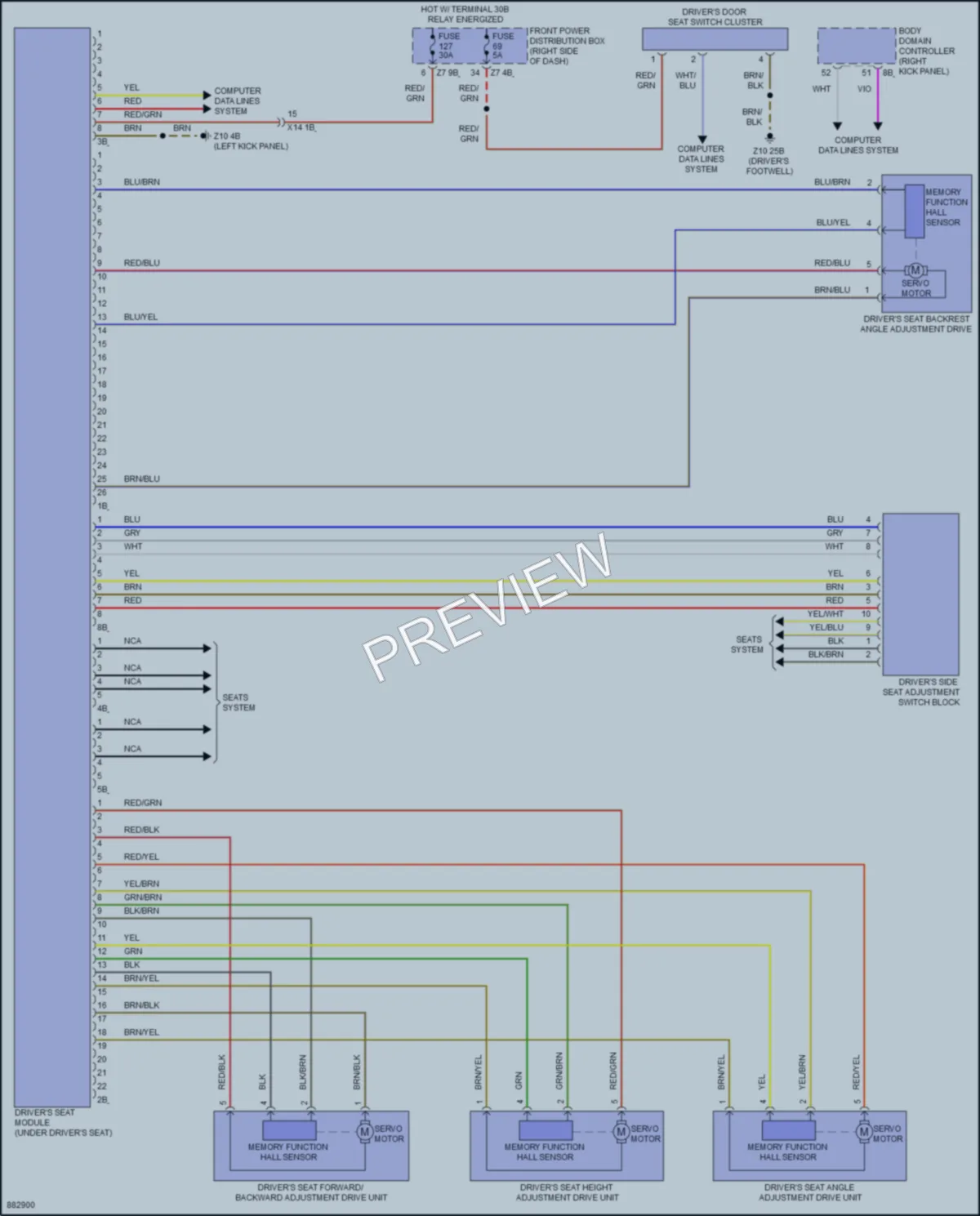 2024 BMW 228iGranCoupe Memory Systems wiring diagram preview
