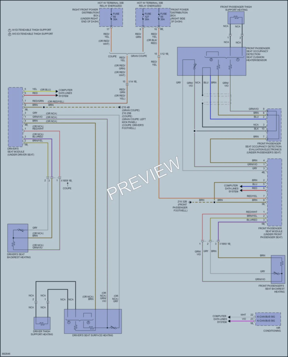 2024 BMW 228iGranCoupe Power Seats wiring diagram preview