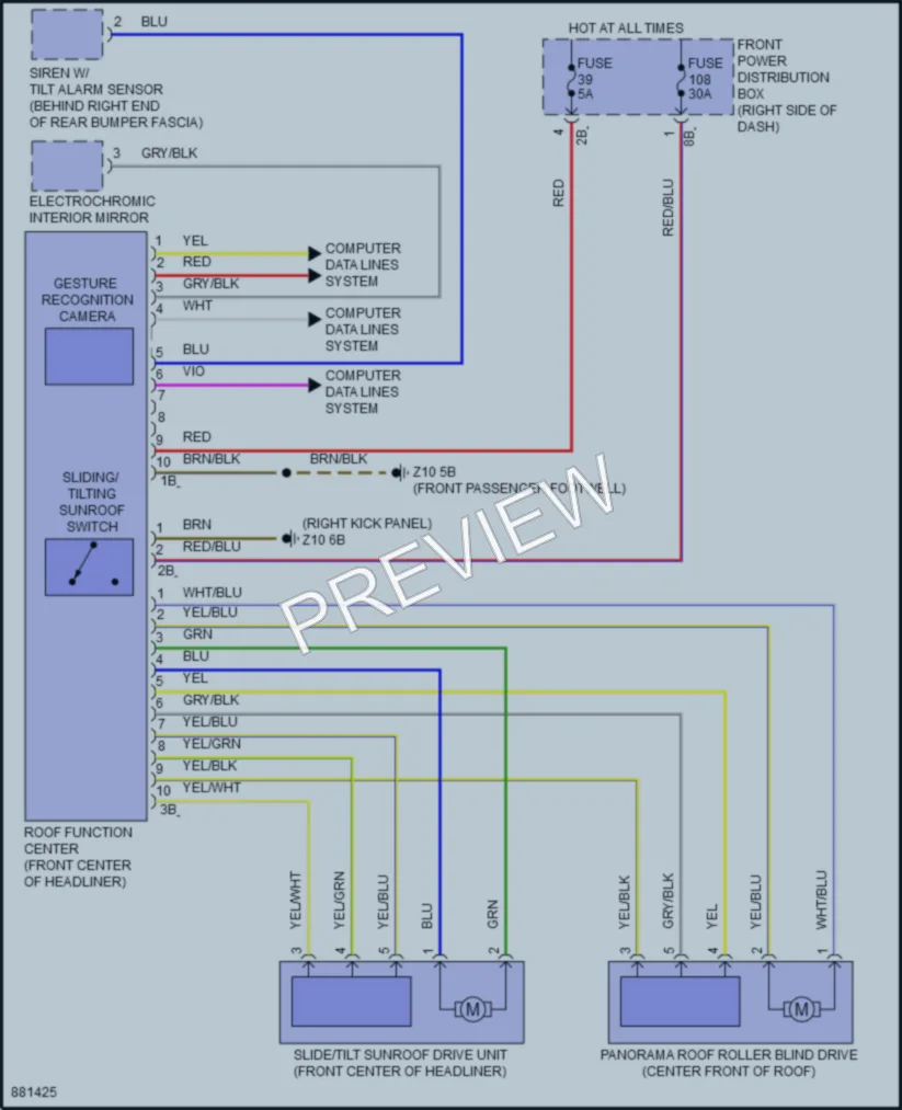 2024 BMW 228iGranCoupe Power Top Sunroof wiring diagram preview