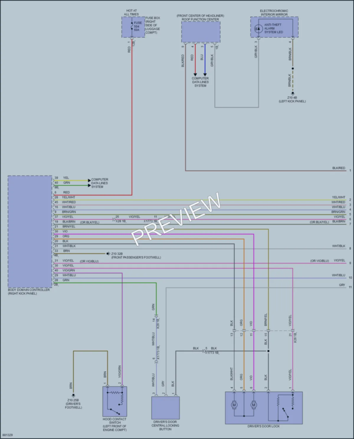 2024 BMW 230i Power Door Locks wiring diagram preview