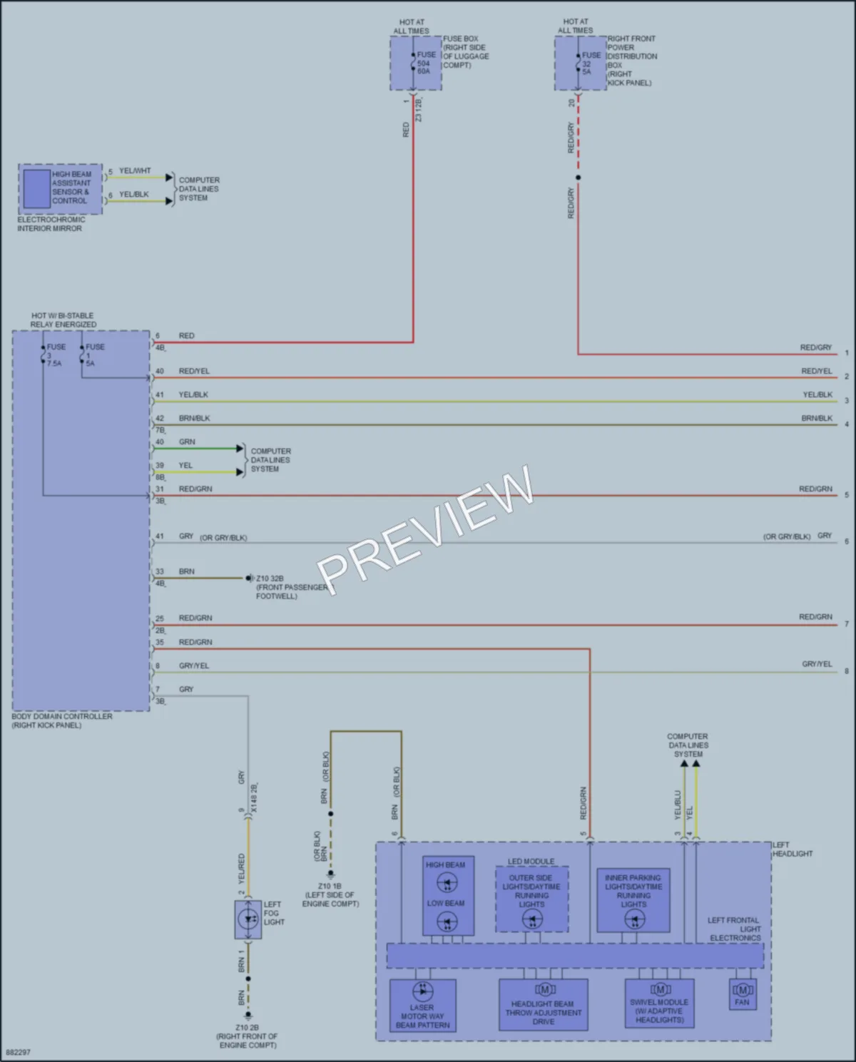 2024 BMW 330i Headlights wiring diagram preview