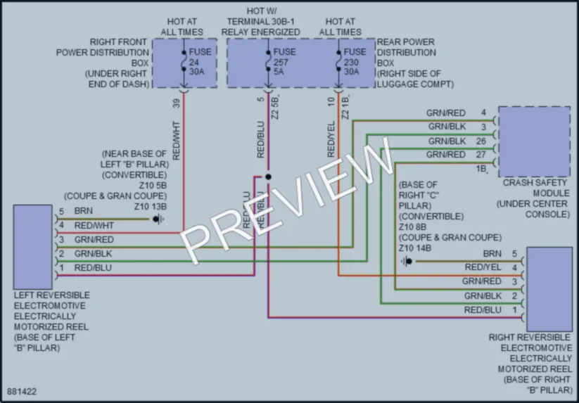 2024 BMW 430i Passive Restraints wiring diagram preview