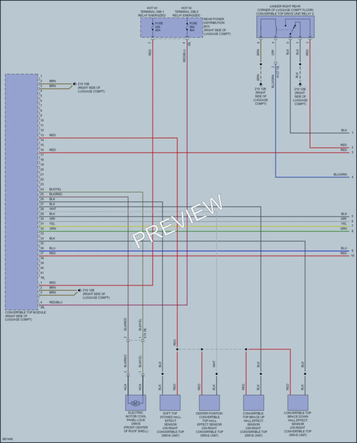 2024 BMW 430i Power Top Sunroof wiring diagram preview