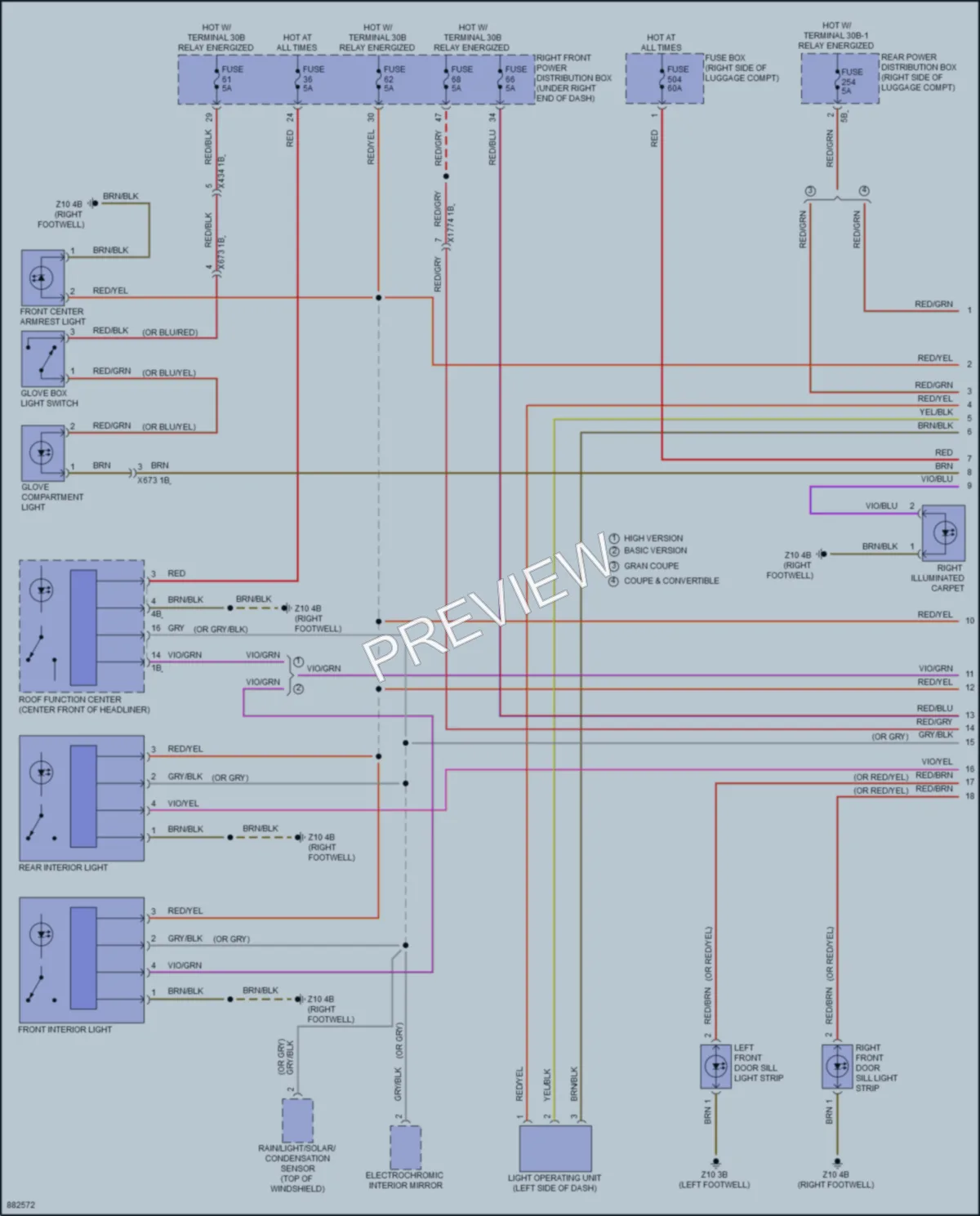 2024 BMW 430iGranCoupe Interior Lights wiring diagram preview