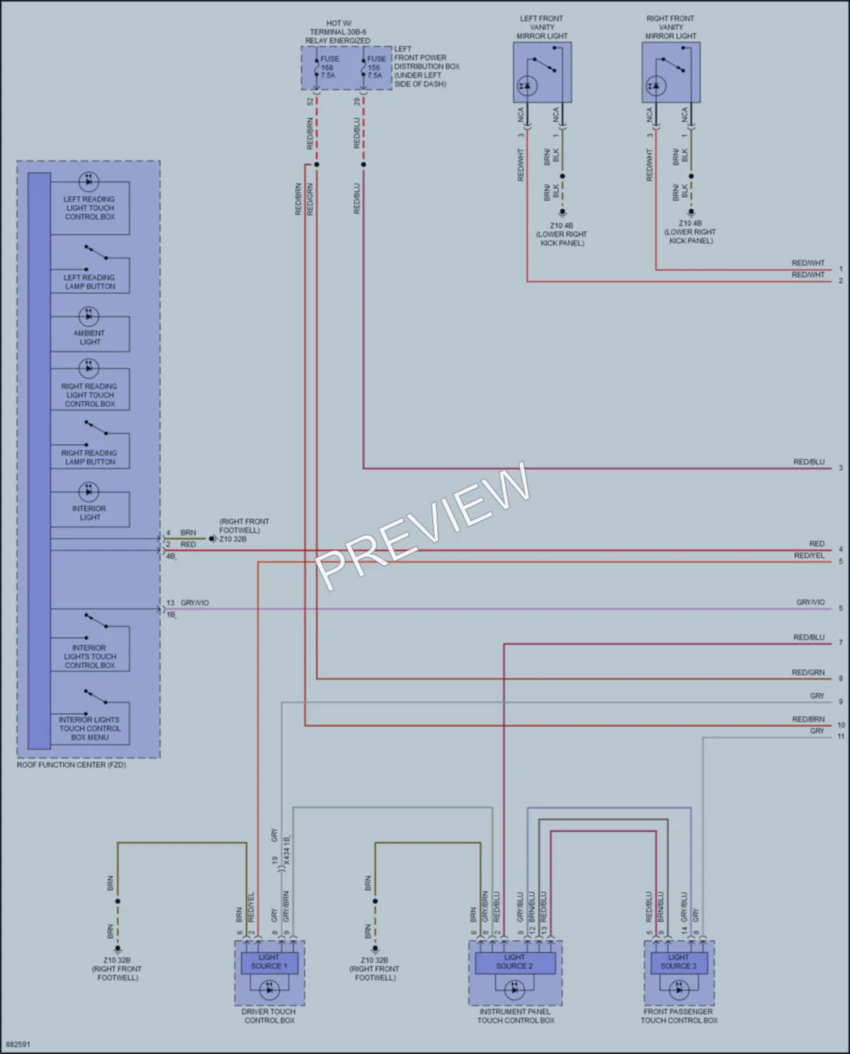 2024 BMW 530i Interior Lights wiring diagram preview