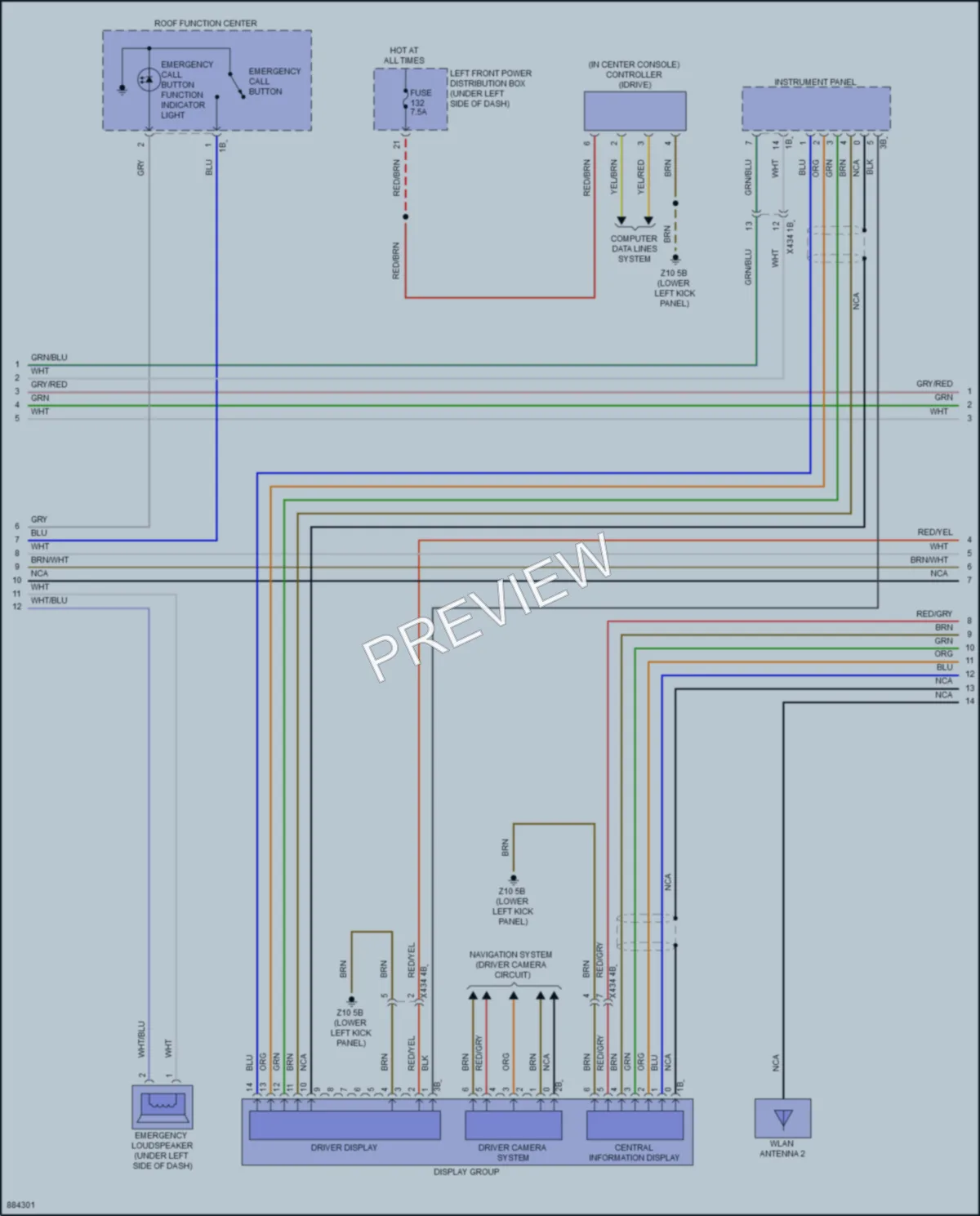 2024 BMW 530i Navigation wiring diagram preview