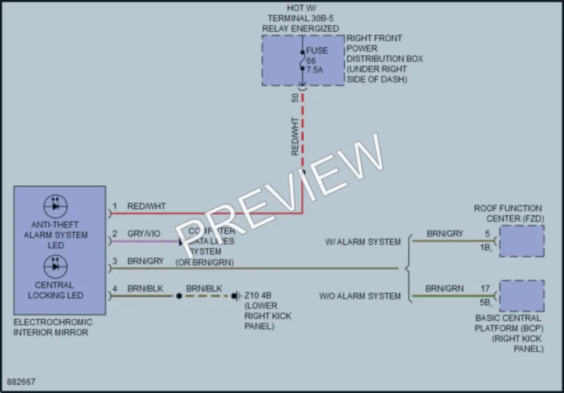 2024 BMW 530i Power Mirrors wiring diagram preview