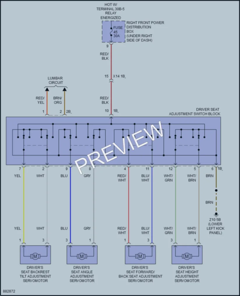 2024 BMW 530i Power Seats wiring diagram preview