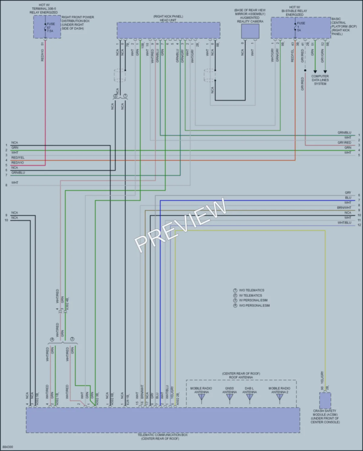 2024 BMW 540i Navigation wiring diagram preview