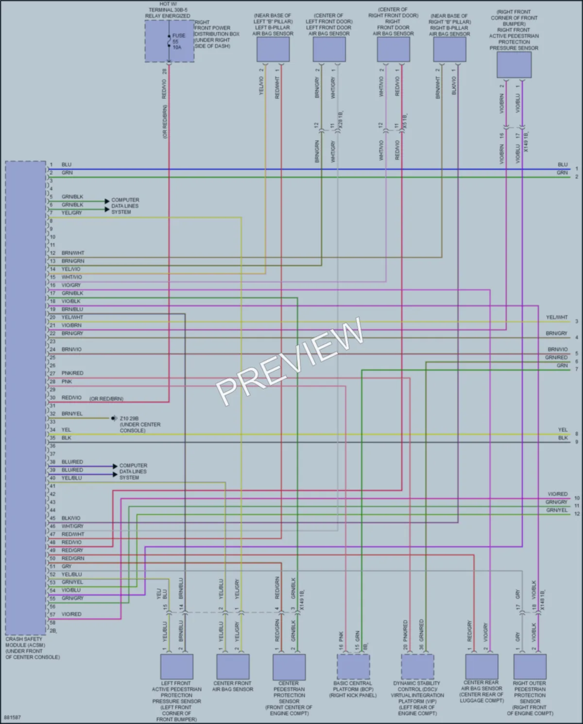 2024 BMW 540i Supplemental Restraints wiring diagram preview
