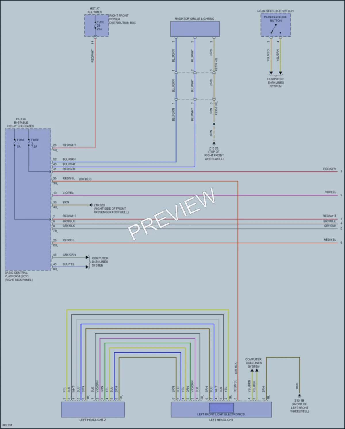 2024 BMW 740i Headlights wiring diagram preview