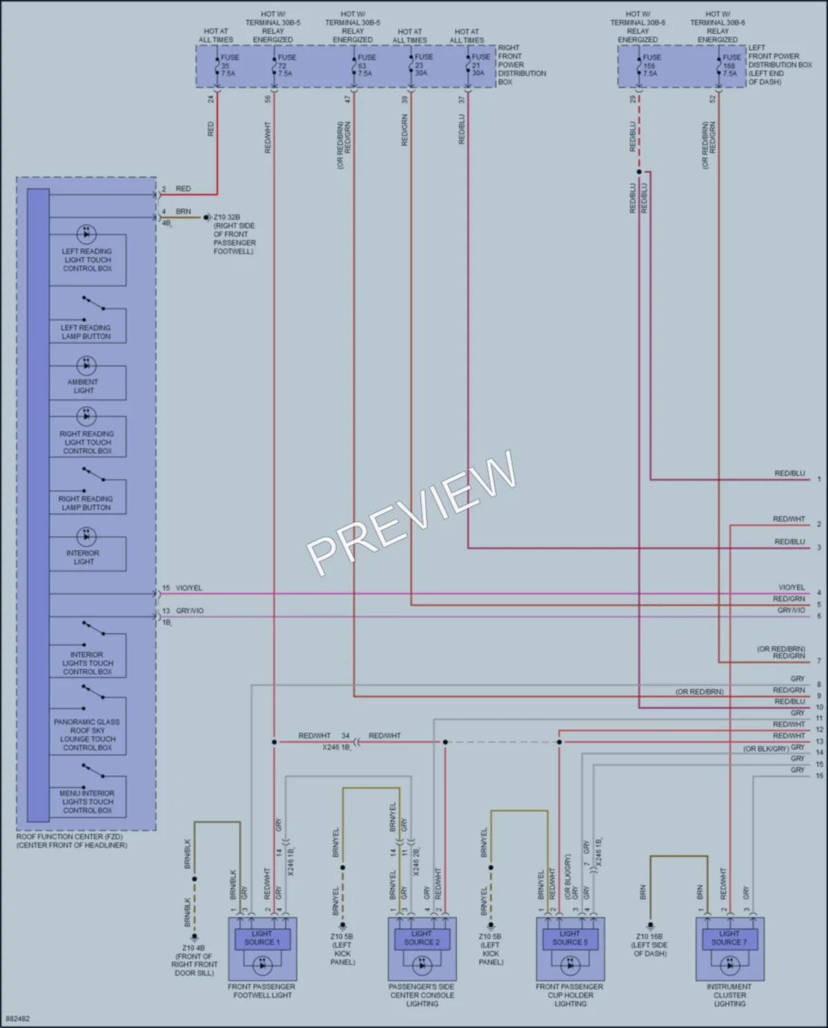 2024 BMW 740i Interior Lights wiring diagram preview
